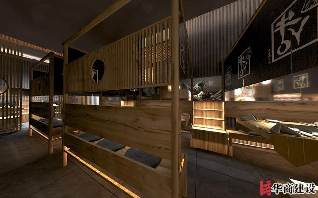 廣州170平日料店裝修，設(shè)計后實(shí)用餐位達(dá)到56位